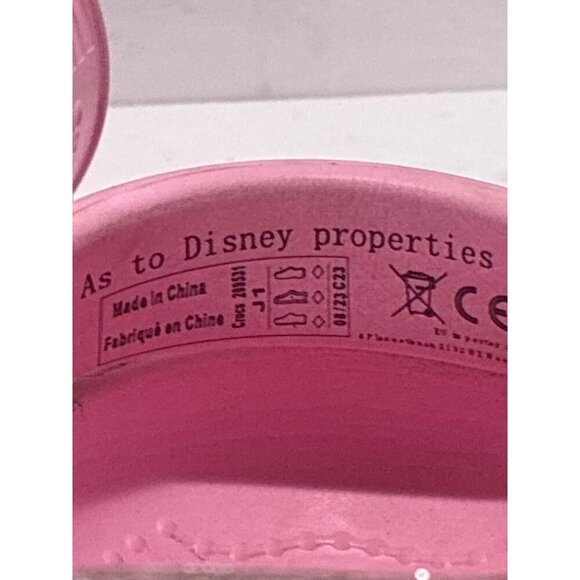 Disney Pink Glitter Light Up Minnie Mouse Crocs Girls size 1 - Picture 5 of 9